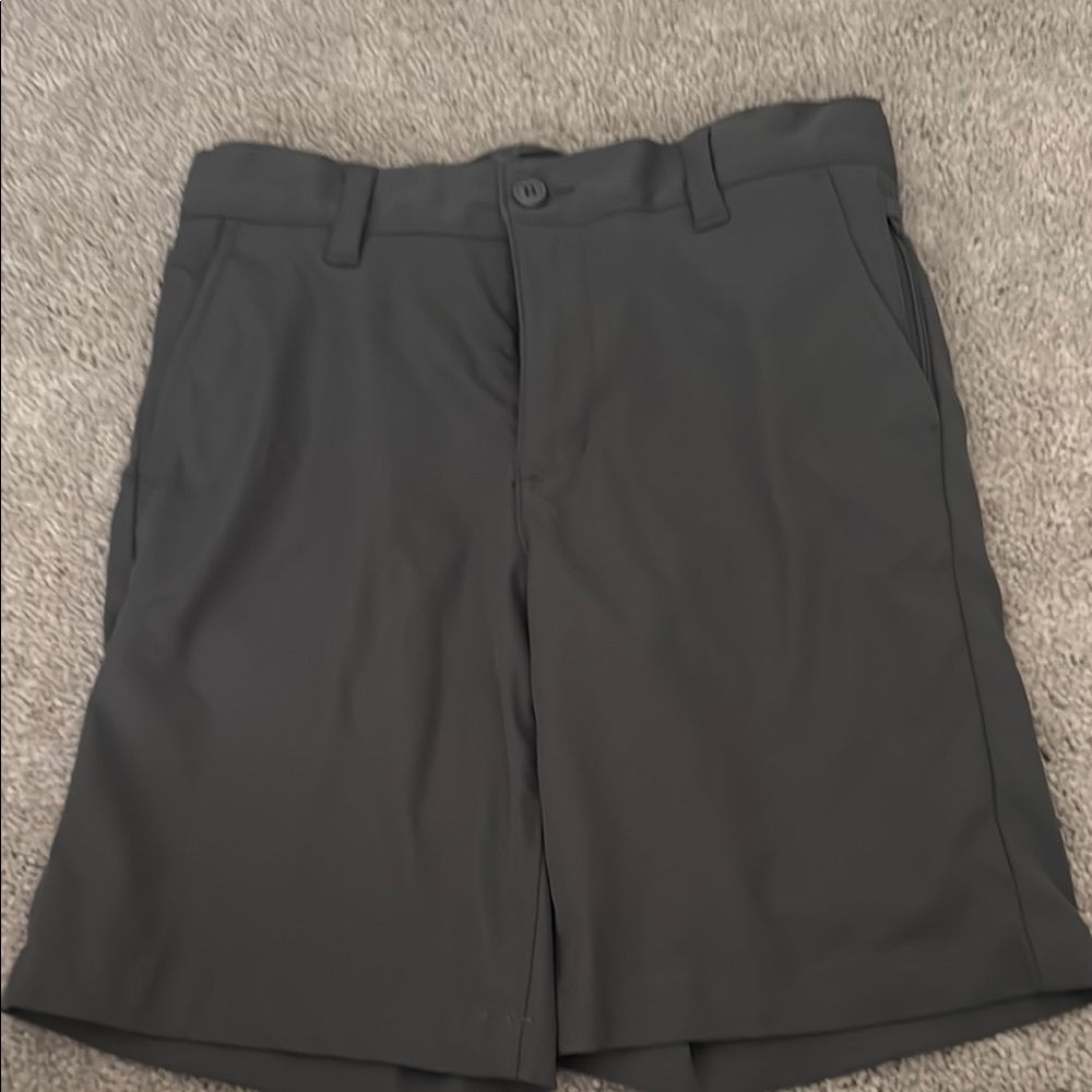 Boy’s Lands' End Slate Gray Flat Front performance Shorts